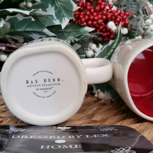 NWT HTF Rae Dunn SANTA'S HELPER Mug Red Inside - Picture 3 of 3